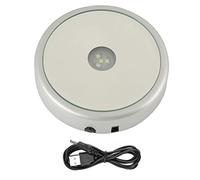 Ejoyous Base LED Decorativa con Espejo, Redonda, 4 Luces, Soporte de Cristal Iluminado para Arte y Decoración del Hogar