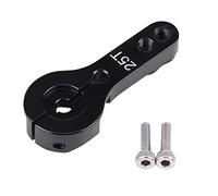 Ejoyous Brazo de Dirección Servo de 25T, Ajustable, de Aleación de Aluminio, para Construcción de Modelos RC con Tornillo para Coche o helicóptero. (Black)