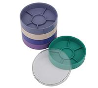 Ejoyous Caja de Almacenamiento de Piezas de Reloj de 5 Capas, Caja de Almacenamiento de Herramientas de Reloj para Tornillos, Componentes y Movimientos, Cubierta Antipolvo de (Redondo)