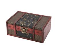 Ejoyous Caja de Almacenamiento Vintage de Madera, Cofre del Tesoro, Organizador de Joyas, Estilo Chino, 23 x 16 x 9,8 cm