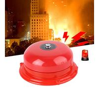 Ejoyous Campana Contra Incendios De 100 Db, Seguridad Contra Incendios De Metal De 4 Pulgadas, Tipo De Golpe Interno, Campana Eléctrica, Timbre De Seguridad Contra (220V), Color Rojo