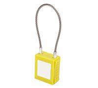 Ejoyous Candado de Bloqueo de Cable, Cable de Seguridad con Candado de Acero, Grillete de 85 Mm, de 175 Mm, Cilindro de Latón Aislado, Plástico de Ingeniería con 2 Llaves de Cobre (YELLOW)