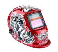 Ejoyous Careta Soldar Automatica, Máscara de Soldadura Protección de Soldador Energía Soldar para Más Modos TIG MIG MAG, Pirata Rojo, Amplia Sombra 4/9-13