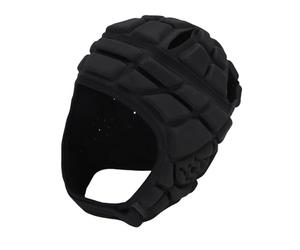 Ejoyous Casco Soft Cover, Casco Acolchado con Esponja EVA para Deportes Al Aire, Diseño Transpirable Ajustable para Adultos, Ideal para Fútbol de Bandera y Rugby (Black)