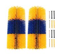 Ejoyous Cepillo Rascador Para Ganado, Paquete de 2 Cepillos de Aseo Para Caballos, Para Alivio de la Picazón y Masaje, Incluye Tornillos de Montaje, Apto Para Caballos, Vacas (YELLOW)