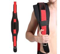 Ejoyous Cinturón de Levantamiento de Pesas, Cinturón de Levantamiento de Pesas Deportivo, Transpirable, Absorbente de Sudor, Tensión Ajustable, Cinturones de (Negro y Rojo M (1.8-2.5 Pies Cintura