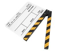 Ejoyous Claqueta de Cine Clap-Stick Tiza Fácil de Borrar para Recuerdos de Películas (Pizarra Raya Amarilla (PAV1Y))