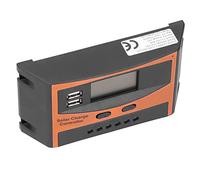 Ejoyous Controlador de Carga Solar de 12 V 24 V, Controlador de Panel Solar ABS PWM con Doble USB, Reconocimiento Automático de Voltaje, Pantalla IP32 para Cabina de RV, Batería de Plomo ácido Fuera