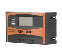 Ejoyous Controlador de Carga Solar de 12 V 24 V, Controlador de Panel Solar ABS PWM con Doble USB, Reconocimiento Automático de Voltaje, Pantalla IP32 para Cabina de RV, Batería de Plomo ácido Fuera