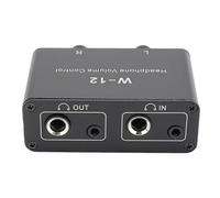 Ejoyous Controlador de Volumen Estéreo Aleación de Aluminio Atenuador de Volumen de Auriculares en Línea 3,5 Mm 6,35 Mm Perilla de Doble Canal para Altavoces Monitores de Estudio Práctica de Teclado