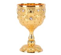 Ejoyous Copa Medieval de 2 Piezas, Copa de Vino, Ceremonial Vintage Dorada con Esmalte y Diamantes de Imitación para Decoración de Regalo de Invitados de Fiesta de Boda