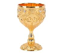 Ejoyous Copas Vintage en Relieve, Copas de Vino Esmaltadas Chapadas en Oro con Diamantes de Imitación, par de Metal, 2,76 X 1,38 X 1,69 Pulgadas, Decoración Adornada para Beber para Celebración de
