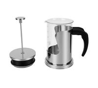 Ejoyous de Prensa Francesa, Prensa Francesa de Vidrio de 600 Ml con Filtro de Malla 80 de Acero Inoxidable 304, Jarra de Borosilicato Espesada para el Hogar, Viajes, Camping, Oficina (Acero