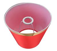 Ejoyous Decoración de Pantalla, Pantalla de Tela de Estilo Clásico y Avanzado Hierro+tela+PVC Compuesto E27 para Lámpara de Mesa Dormitorio Estudio (PX134 rojo)