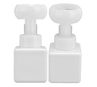 Ejoyous Dispensador de de Espuma de 250 Ml Dispensador de de Manos de Plástico Pet Bomba de Espuma de Flores Recargable Portátil Desmontable Boca Ancha para Baño Cocina Viajes Adultos (Blanco sólido)