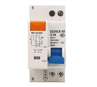 Ejoyous Disyuntor en Miniatura 230V 16A 1P+N Interruptor de Protección contra Fugas, 4500A Capacidad de Ruptura Disyuntor de Aire de Montaje en Riel para Electricistas de Cajas de Distribución