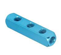 Ejoyous Divisor de Bloque de Colector Neumático Divisor de Bloque de Colector de Manguera de Aire de Aluminio G1 4 0 a 0,9 MPa 32 a 140 °F Diseño Sellado Compacto para Automatización de Fábrica (AL-3)