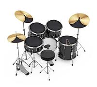 Ejoyous Drum Mute Head Set, 10pcs Drum and Cymbal Mute Pad Set, Drum Silence Mute Practice Pad with Clips, Drumming Mute Silencer Mat Universal 12-22 in 5mm Thickness Rubber Foam Material