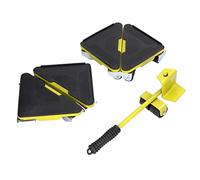 Ejoyous Elevador de Muebles Hierro PVC ABS Muebles Dolly 5 Piezas Carga de 300 Kg con Rodillos de Ruedas Universales para Mover sofá Mesa Gabinete Cama Refrigerador en Pisos y Alfombras (Yellow)