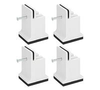 Ejoyous Elevadores de Muebles con Abrazadera de Tornillo, 4 Piezas, Elevador de Mesa Ajustable de Goma, Color Blanco, para Muebles Pesados y Camas