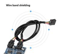 Ejoyous Encabezado USB de 9 Pin, Cable Divisor Femenino Macho a 4, Configuración Fácil, Proveedor de Soluciones, Amplia Compatibilidad con Varios Chasis y Tablas Principales, Blindaje de Banda de