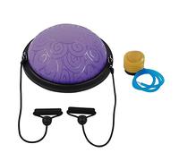 Ejoyous Entrenador de Pelota de Equilibrio, Tabla de Equilibrio Antideslizante de 46 Cm, Pelota de Ejercicio de Hemisferio, Media Pelota de Yoga con Bandas de Resistencia para Yoga,