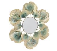 Ejoyous Espejos de Pared Espejos de Pared de Hierro con Hoja de Ginkgo Diseño Decorativo Moderno Fácil Instalación Acabado Que No Destiñe para Dormitorio Sala de Estar Estudio Oficina Pasillo (un