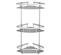 Ejoyous Estantería esquinera para ducha, 3 niveles, para baño, habitación, hotel, villa, ahorro de espacio