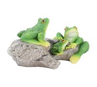 Ejoyous Estatua de Rana, Escultura de Jardín de Resina, Lindo Adorno de Césped, Estatuilla Resistente a la Intemperie para Interior y Exterior, Patio, Balcón, Decoración de Animales Vívidos para