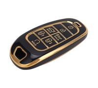 Ejoyous Funda para Llavero de Coche de 7 Botones, Material PU, Protección de Cobertura Total, Evita Caídas y Arañazos, para Sonata Santa Cruz 2022-2024 (Black)