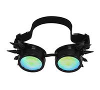 Ejoyous Gafas Steampunk, Gafas Retro de Científico Loco, Punk para Cosplay con Banda Elástica, de Caleidoscopio para Fiesta de Disfraces de Halloween (BLACK)