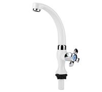 Ejoyous Grifo de Agua de Agua para Lavavajillas con 1/4 Revolución y Conexión G1/2 de ABS Crom (Volante de)