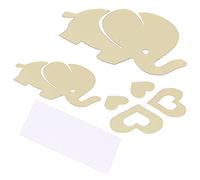 Ejoyous Innovadora Pegatina de Pared de Elefante de Dibujos Animados, Pegatina de Pared de Espejo de Plástico, 9 X 15 Cm y 29 X 17 Cm, Decoración de Extraíble Impermeable para Habitación de Niños,