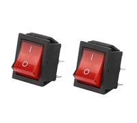Ejoyous Interruptor Basculante 5PCS Interruptor de Barco de 4 Pines 16A 250V AC PA66 Nylon con Terminales Plateados de Luz Roja Respuesta Rápida para Equipos de Paneles de Control Industriales