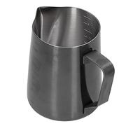 Ejoyous Jarra de Espuma de 600 Ml, Jarra de café de Acero Inoxidable 304 con Boquilla de Olécranon, Cuerpo de Taza de una Pieza, Taza de Espuma de Leche Negra Mate para Uso en café en la Oficina en