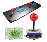 Ejoyous Joystick Play Lever 2-Ways Operación de 8 Vías de 8 Vías con Esférico Rojo y Microwitches para Cajas de Juegos de Consolas de Juegos de Lucha