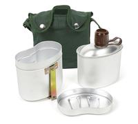 Ejoyous Juego de Cantimplora Portátil de Aluminio, Equipo de Cocina Liviano, Diseño Apilable, Fácil de Transportar, Perfecto para Actividades de Acampada y Senderismo