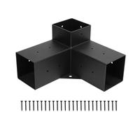 Ejoyous Kit de Soporte para Pérgola, Soporte de Cenador de Alta Resistencia, de Esquina en ángulo Recto, para Postes Recubiertos, para Pérgolas, Cenadores y Plataf (3 vías)