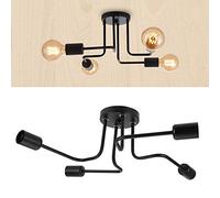 Ejoyous Lámpara de Araña Vintage Industrial, 4 Luces, Iluminación de Techo Retro, Portalámparas E27, para Salón, Dormitorio, Comedor, Pasillo, Bar, Cafetería, Restaurante