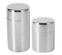 Ejoyous Latas de Té para Té Suelto, Tarro de Café Redondo, Tarro de Especias con Tapa Protectora de Tarro de Almacenamiento de Lata de Té de Acero Inoxidable, para Almacenar Té, Bolsitas de(S)