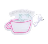 Ejoyous Letrero de Neón de café, Luz de Pared Acrílica de Brillo Ajustable para Cafetería, Panadería, Hogar, Cafetería, Decoración, Letrero LED