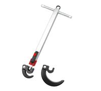 Ejoyous Llave Telescópica para Lavabo de 10-17 Pulgadas, Llave para Grifo de Fregadero de Acero Cr V con Mandíbula Doble Giratoria 180, Capacidad de 1,25-2,5 Pulgadas, Cabezal de Repuesto para