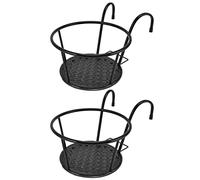 Ejoyous Maceteros Colgantes de Hierro, 2 Piezas, Cestas Redondas para Balcón, Jardín y Barandilla