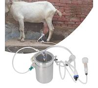 Ejoyous Máquina de Ordeño Manual para Cabras, Bomba de Ordeño para Ovejas y Vacas de 2 Litros, Ordeñadora Portátil de Acero Inoxidable para Ganado Ordeñadora de Cabras Al Vacío para Ovejas