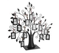 Ejoyous Marco de fotos de árbol genealógico, moderno árbol familiar para 12 fotos, marco de fotos familiar personalizado, para decoración de escritorio, jóvenes, niñas, hombres