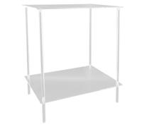 Ejoyous Mesa Auxiliar Mesita de Noche de Acrílico de 2 Niveles, Mesa Auxiliar Transparente de 15,7 X 11,8 X 19,7 Pulgadas, Soporte de Almacenamiento Moderno y Liviano para Sala de Estar, Dormitorio,