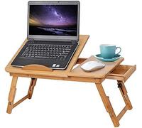 Ejoyous Mesa de Ordenador Portatil Mesa de Cama Plegable Escritorio de Bambú Bandeja para Laptop de Cama Soporte de Bambú para Mesa Cama para Comer Escribir Leer Trabajar