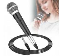 Ejoyous Micrófono de Bobina Móvil Micrófono Unidireccional Enchufe de 6,35mm Cable de Respuesta de Frecuencia Amplia para Voz Humana para DVD/KTV