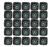 Ejoyous Mini brújula, 25 brújula de supervivencia negra para camping, senderismo, barco, turismo, actividades al aire libre, brújula de bolsillo portátil para pulsera, paraguas, cuerda, reloj, llavero