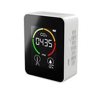 Ejoyous Monitor de Calidad del Aire Interior, Medidor de Calidad del Aire Portátil Detector de Humedad de Temperatura de CO2 Multifuncional para la Oficina en Casa (WHITE)